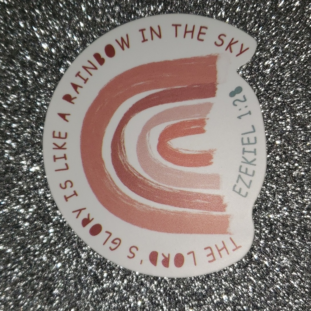 GOD WATERPOOF Sticker Bible Rainbow